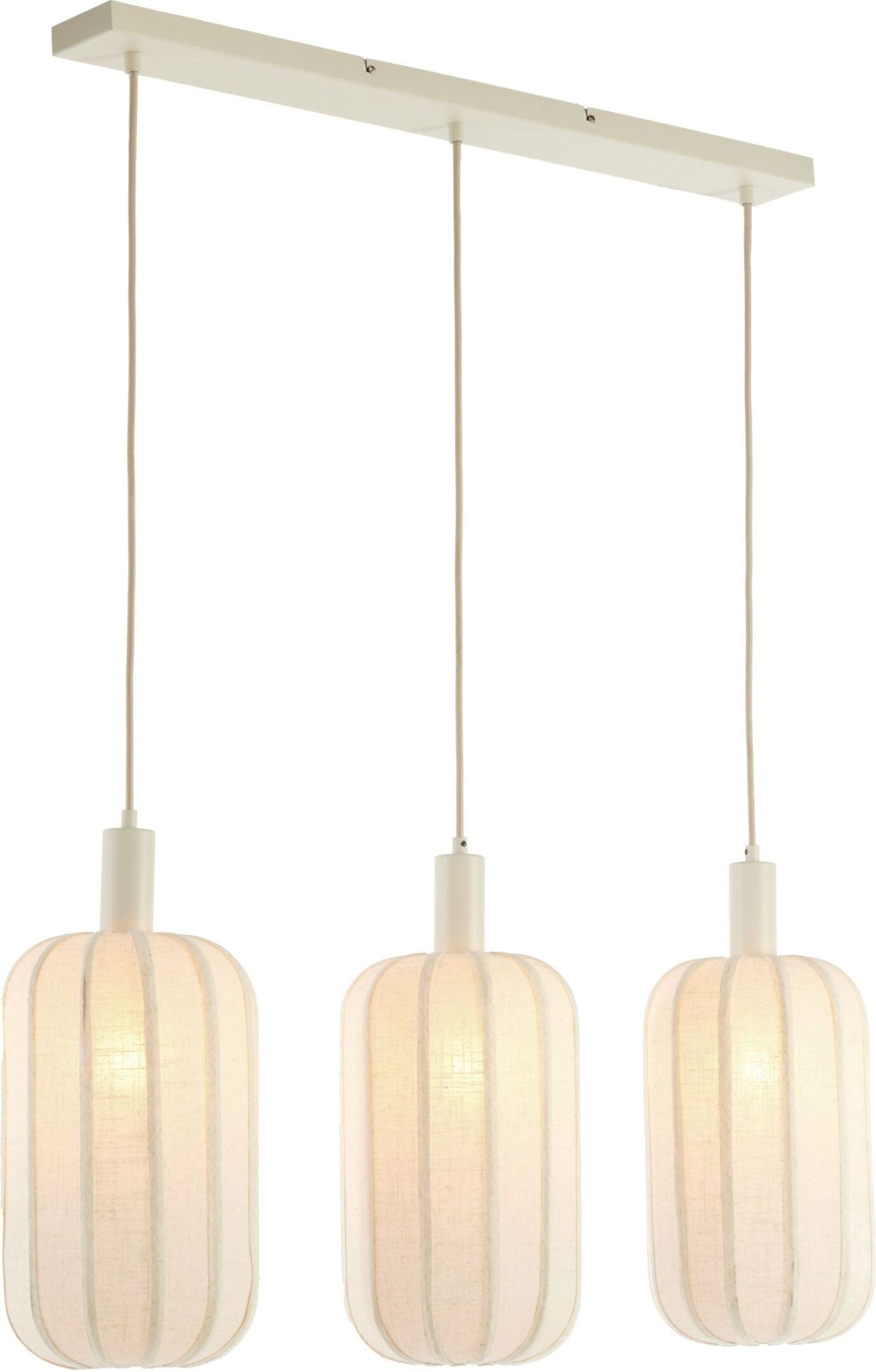 Light & Living Hanglamp Tufia - linnen crème Wit Hanglamp