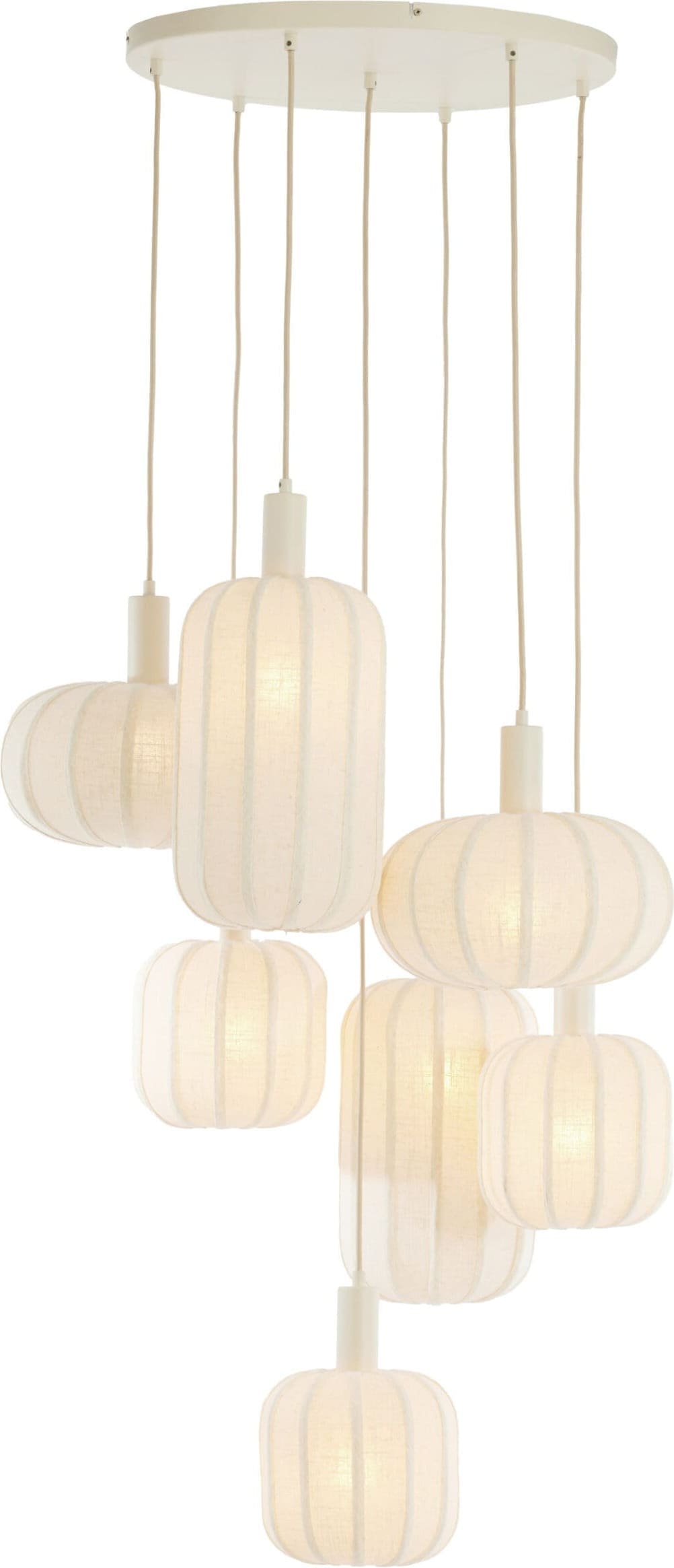 Light & Living Hanglamp Tufia - linnen crème Wit Hanglamp