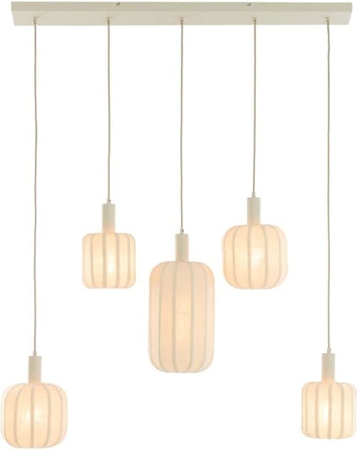 Light & Living Hanglamp Tufia - linnen crème Wit Hanglamp