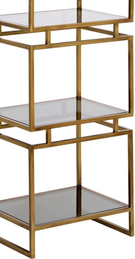 Light & Living Kast Lucambo - glas smoke+antiek brons Bruin Kast