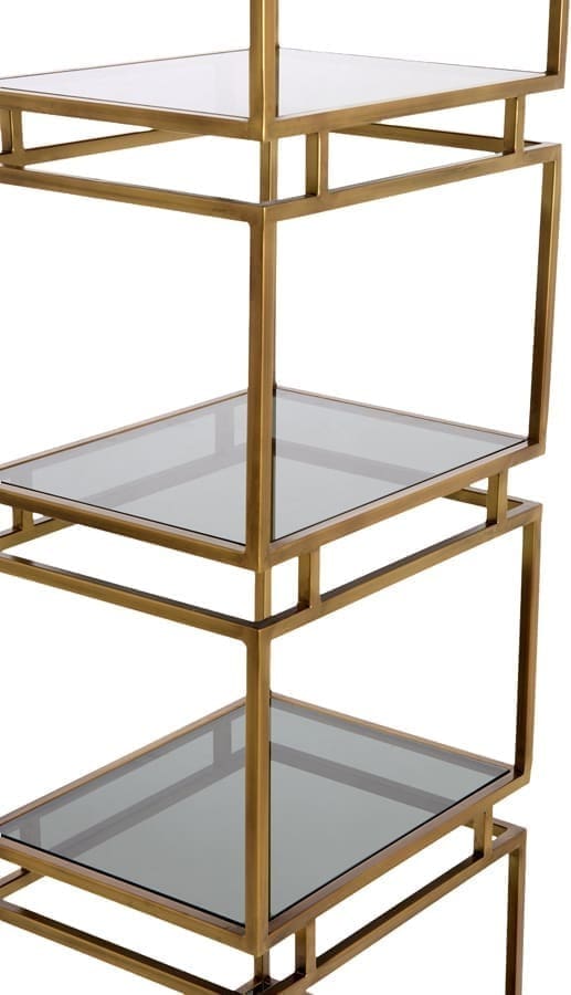 Light & Living Kast Lucambo - glas smoke+antiek brons Bruin Kast