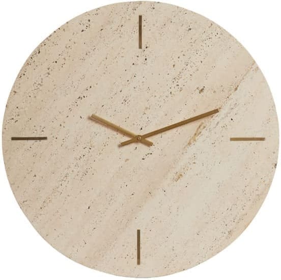 Light & Living Klok Jenay - travertin zand Bruin Klok