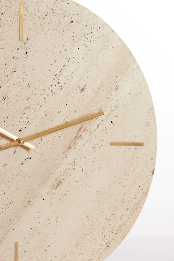 Light & Living Klok Jenay - travertin zand Bruin Klok