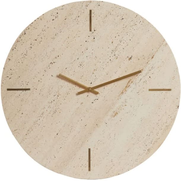 Light & Living Klok Jenay - travertin zand Bruin Klok