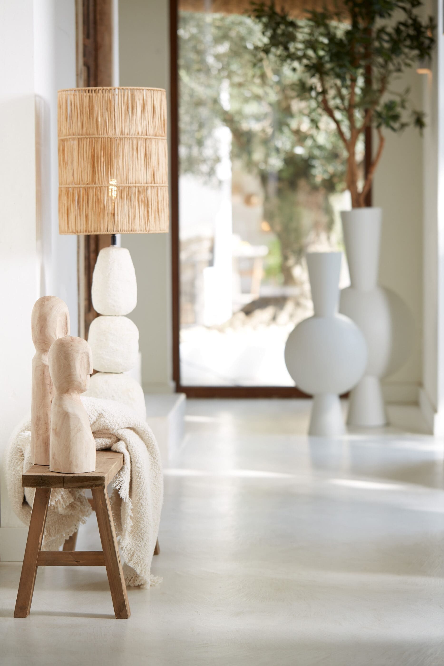 Light & Living Lampenkap Lanzano - raffia naturel Bruin Lampenkap
