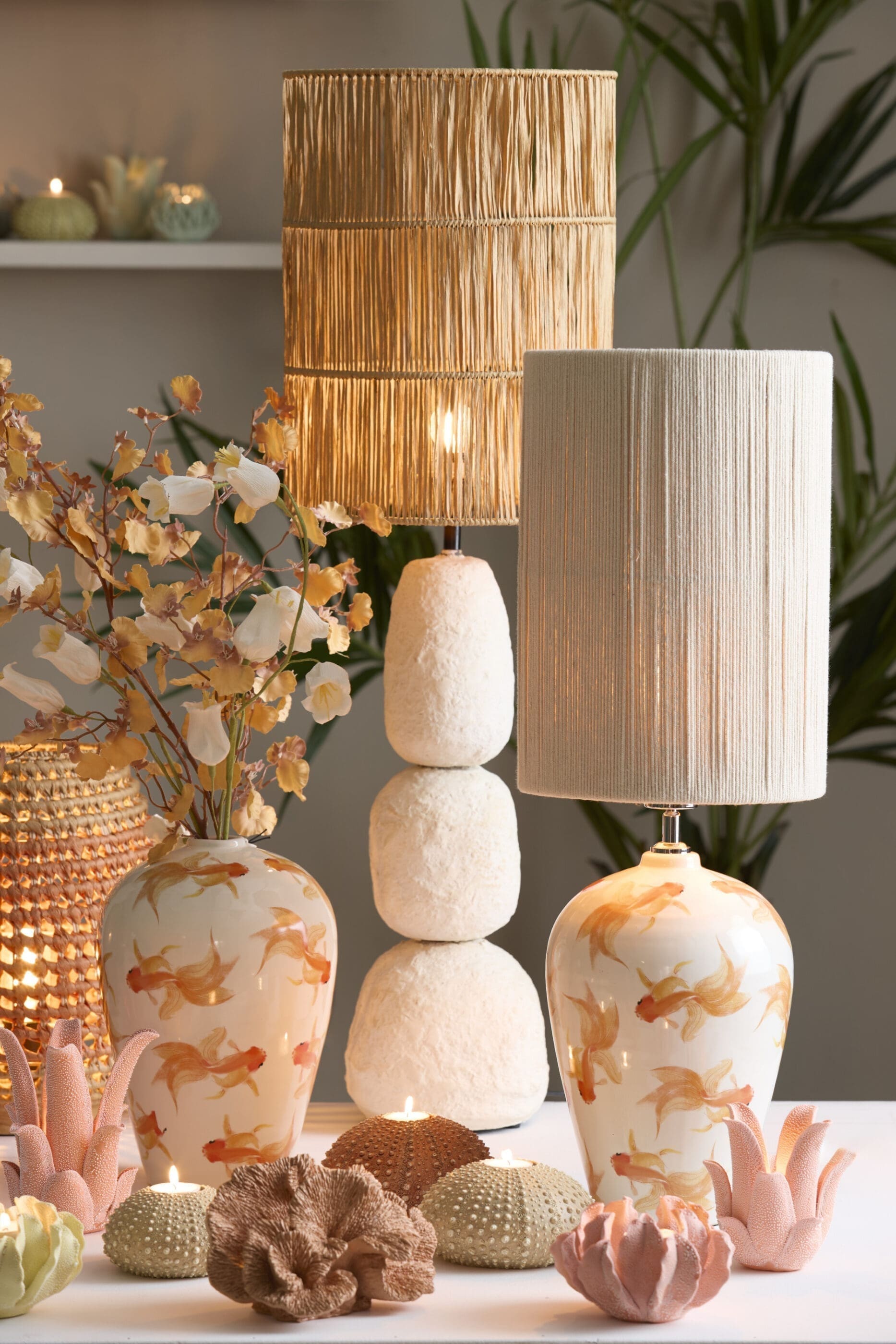 Light & Living Lampenkap Lanzano - raffia naturel Bruin Lampenkap