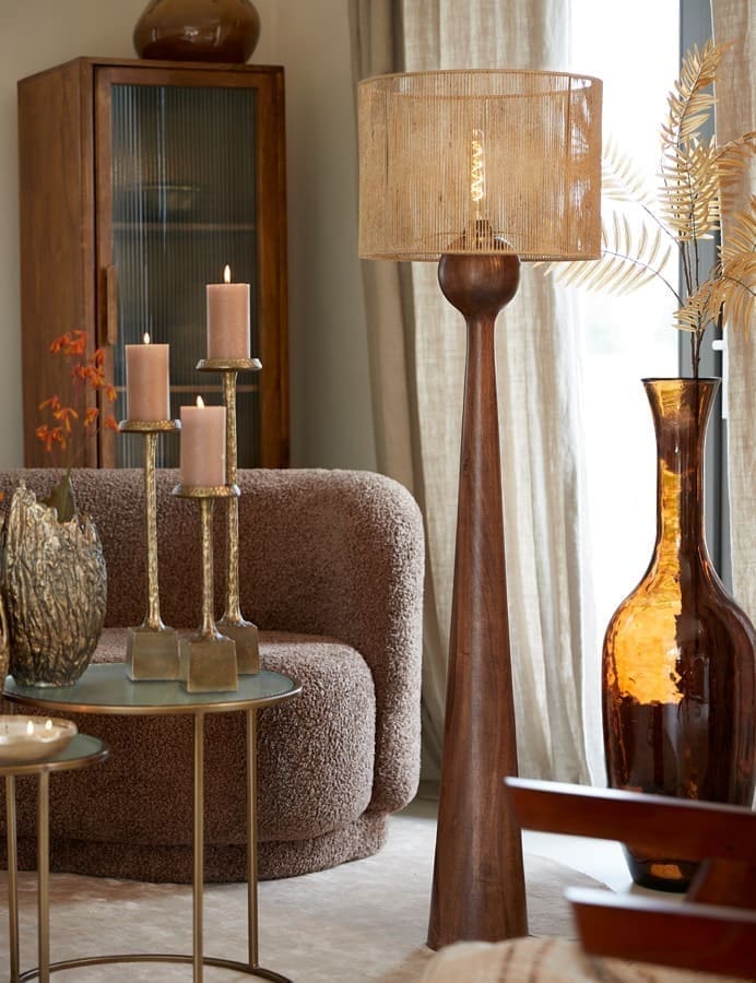 Light & Living Lampenkap Tossa - jute naturel Bruin Lampenkap