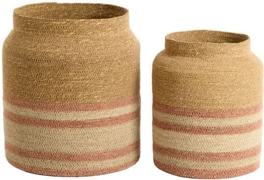 Light & Living Mand Betania - zeegras natur+licht roze Roze Mand