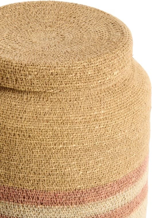 Light & Living Mand Betania - zeegras natur+licht roze Roze Mand