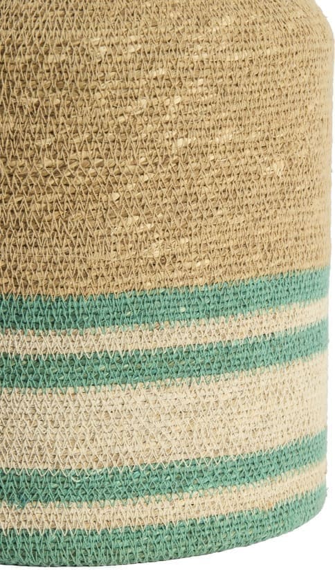 Light & Living Mand Betania - zeegras naturl+turquoise Blauw Mand