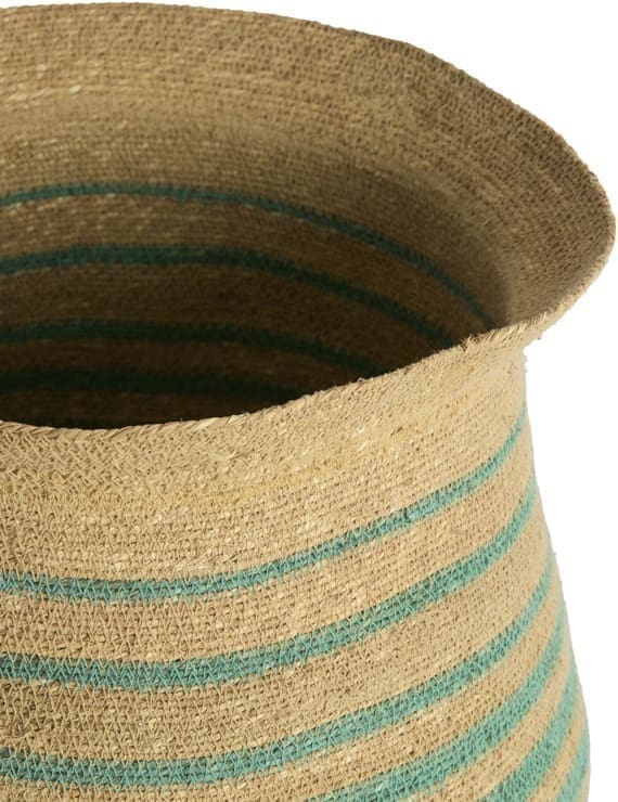 Light & Living Mand Rutja - zeegras naturel+turquoise Blauw Mand