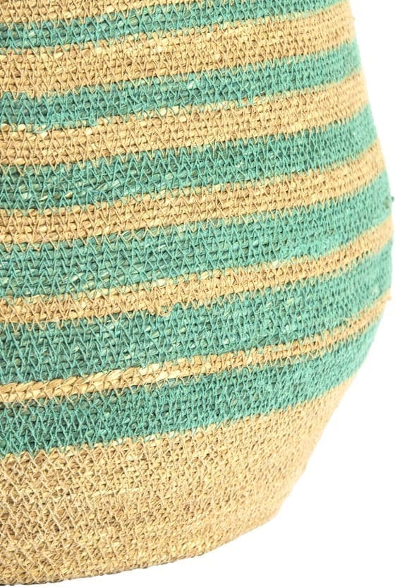 Light & Living Mand Rutja - zeegras naturel+turquoise Blauw Mand