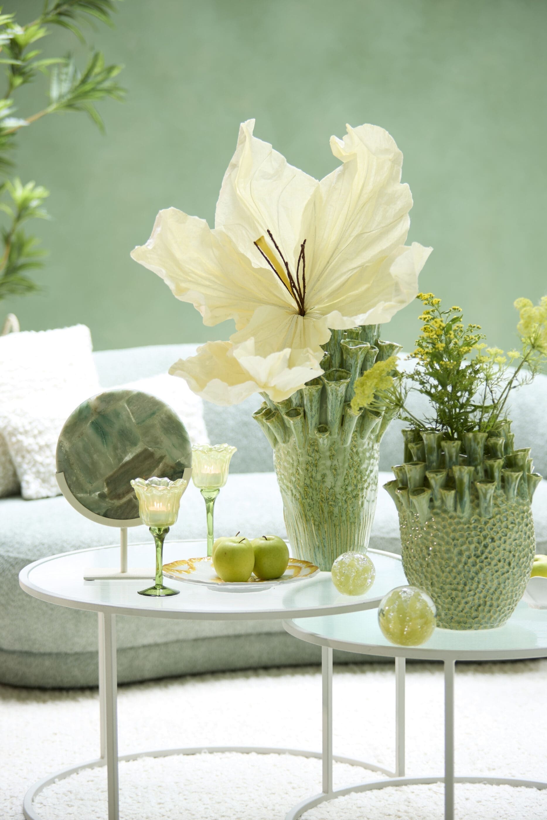 Light & Living Ornament Gouya - groen agaat+crème Groen Ornament