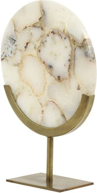 Light & Living Ornament Gouya - wit agaat+antiek brons Wit Ornament