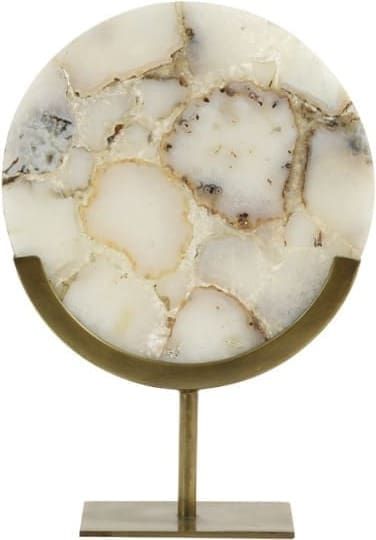 Light & Living Ornament Gouya - wit agaat+antiek brons Wit Ornament