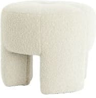 Light & Living Poef Batoemi - bouclé crème Wit Poef