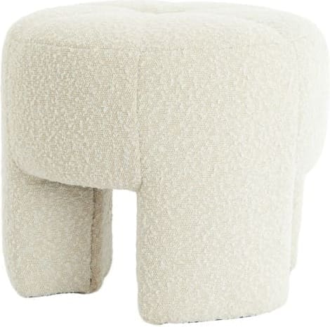 Light & Living Poef Batoemi - bouclé crème Wit Poef