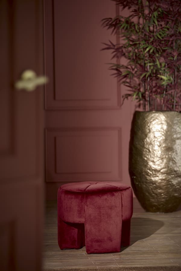 Light & Living Poef Batoemi - velvet bordeaux Rood Poef