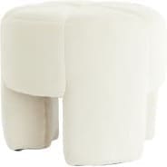 Light & Living Poef Batoemi - velvet wit Wit Poef