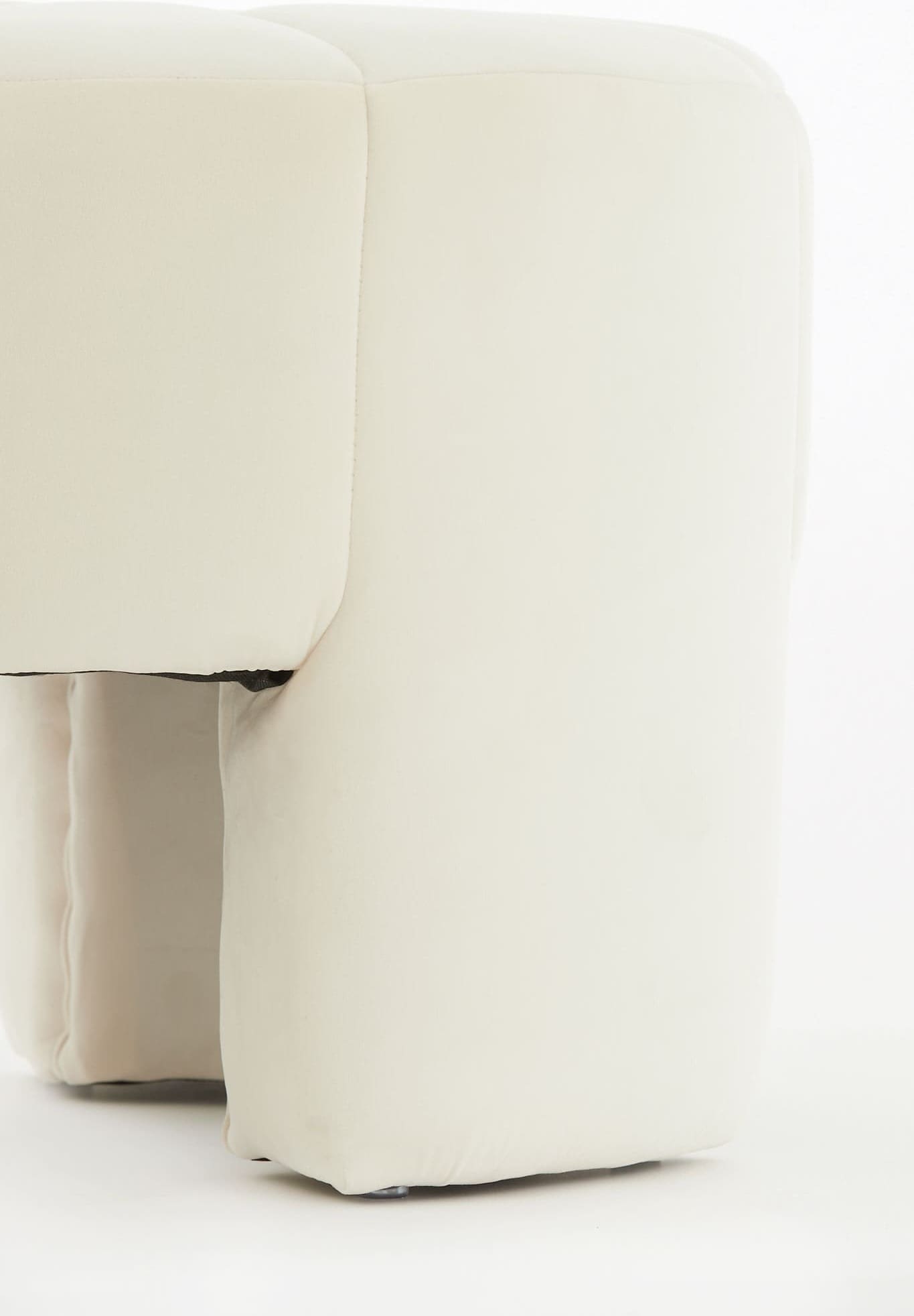 Light & Living Poef Batoemi - velvet wit Wit Poef