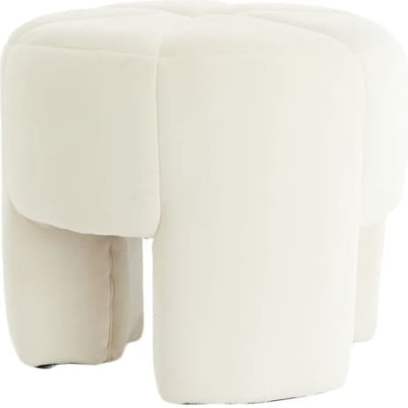 Light & Living Poef Batoemi - velvet wit Wit Poef
