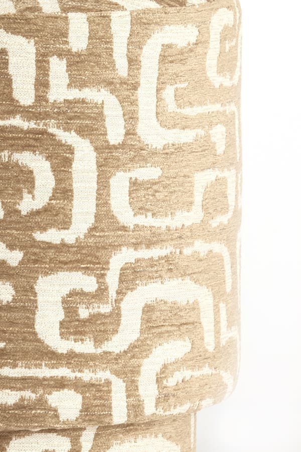 Light & Living Poef Davonte - groen-grijs+beige Bruin Poef