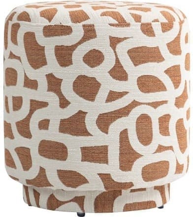 Light & Living Poef Davonte - terra+crème Oranje Poef