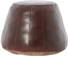 Light & Living Poef Dovio - leer donker bruin Bruin Poef