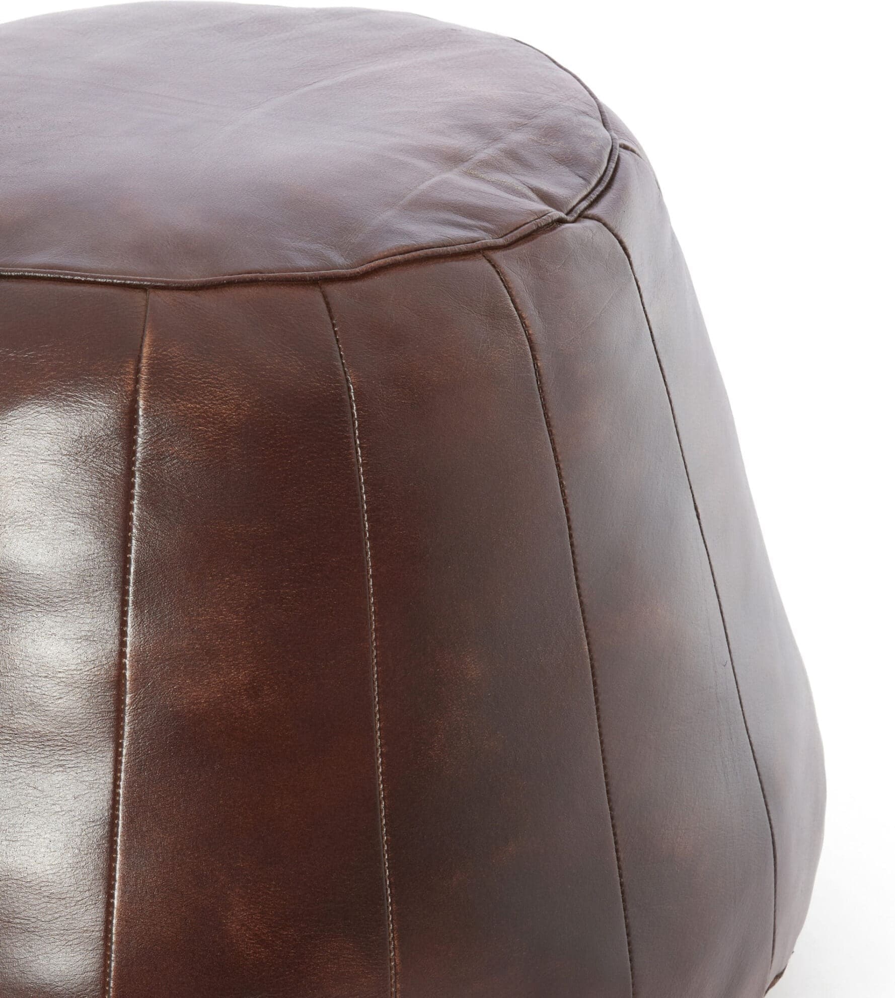 Light & Living Poef Dovio - leer donker bruin Bruin Poef