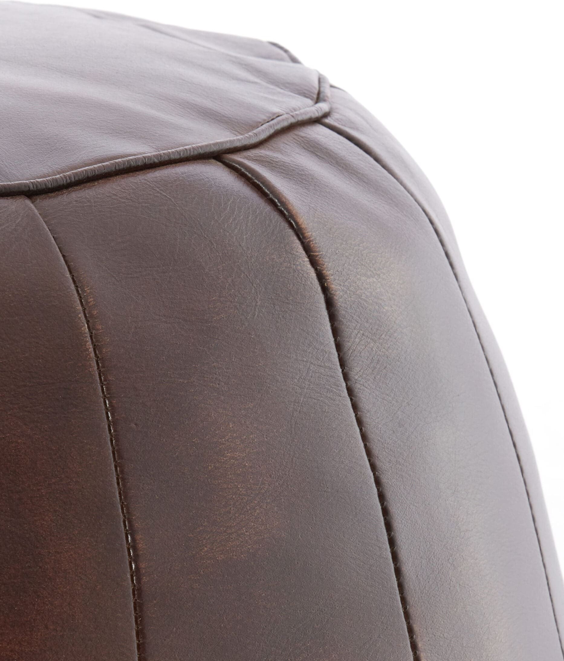 Light & Living Poef Dovio - leer donker bruin Bruin Poef
