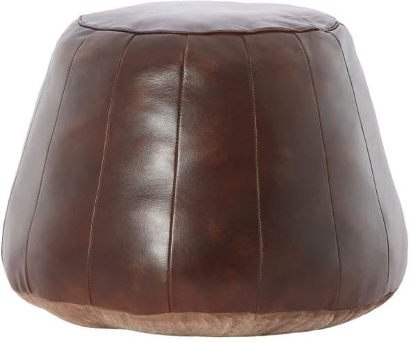 Light & Living Poef Dovio - leer donker bruin Bruin Poef