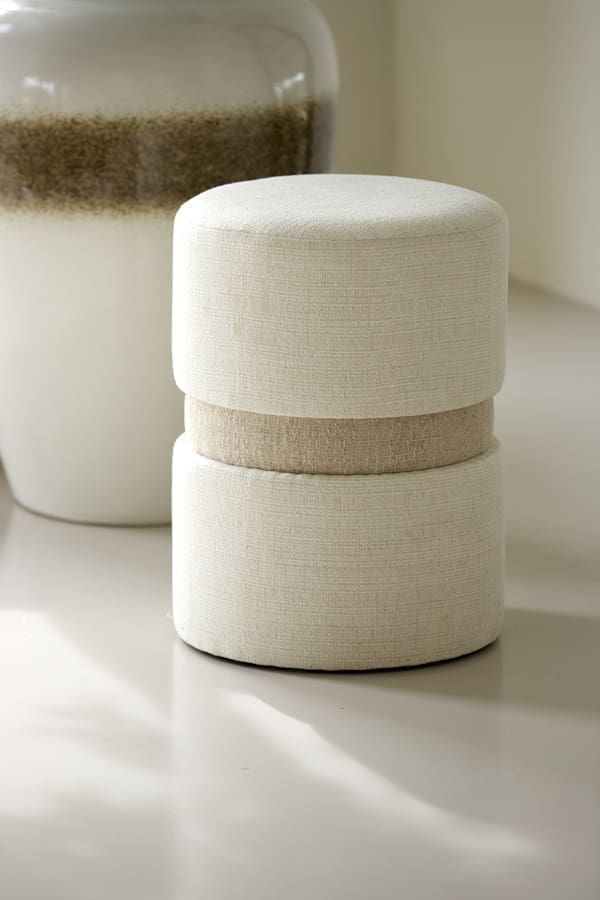 Light & Living Poef Novira - beige+crème Bruin Poef