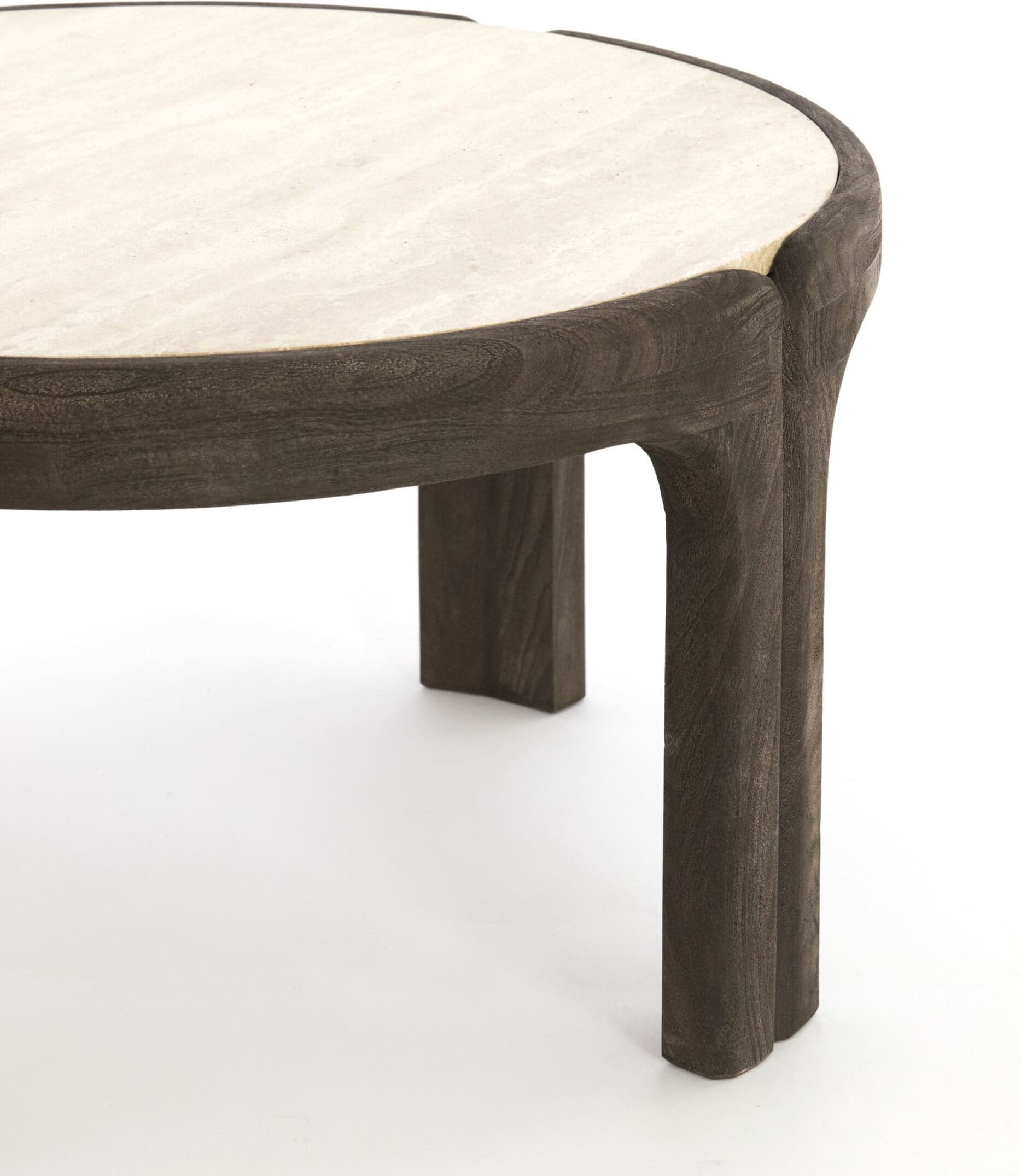 Light & Living Salontafel Ali - hout grijs-d bruin+travertin zand Grijs Salontafel