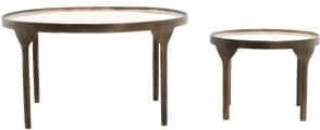 Light & Living Salontafel Eli - glans crème+antiek brons Wit Salontafel