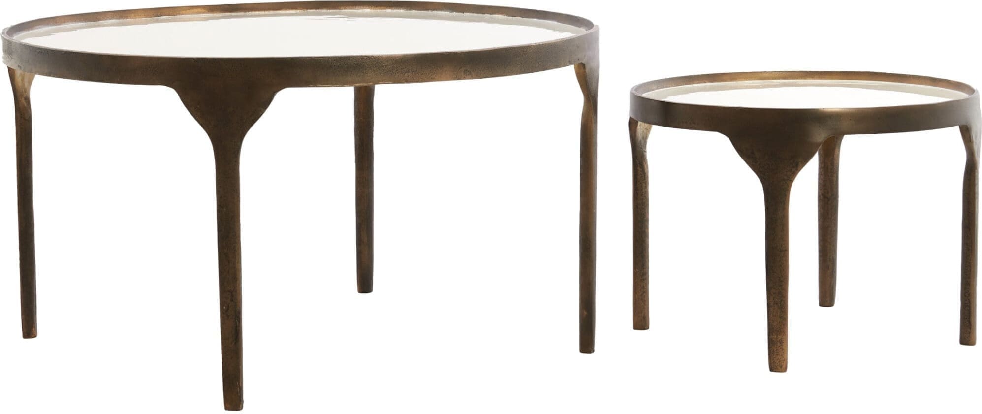 Light & Living Salontafel Eli - glans crème+antiek brons Wit Salontafel