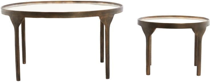 Light & Living Salontafel Eli - glans crème+antiek brons Wit Salontafel