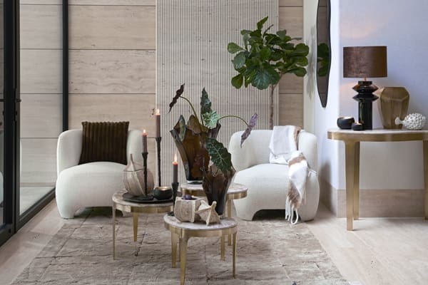 Light & Living Salontafel Giulio - marmer taupe+antiek brons Bruin Salontafel