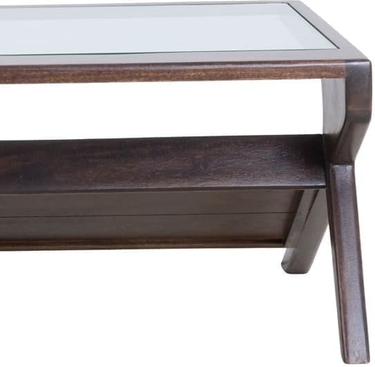 Light & Living Salontafel Yuki - mango hout chocolade bruin+glas Bruin Salontafel