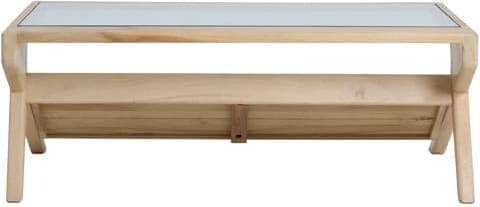Light & Living Salontafel Yuki - mango hout naturel+glas Bruin Salontafel