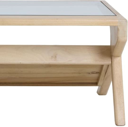 Light & Living Salontafel Yuki - mango hout naturel+glas Bruin Salontafel