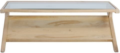 Light & Living Salontafel Yuki - mango hout naturel+glas Bruin Salontafel