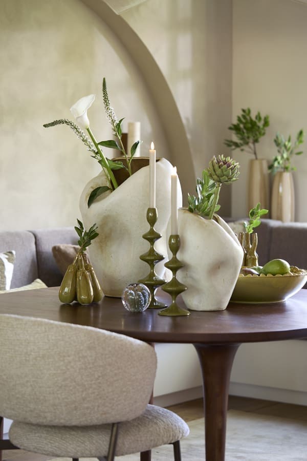 Light & Living Schaal Anabela - keramiek olijf groen-bruin Blauw Schaal