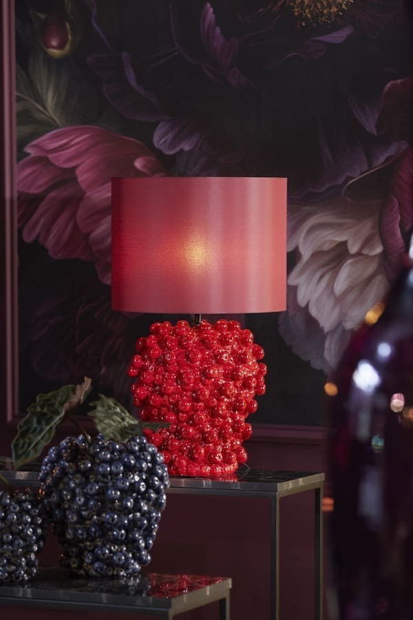 Light & Living Tafellamp Berries - keramiek rood Rood Tafellamp