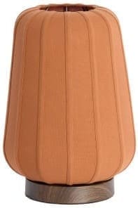 Light & Living Tafellamp Bibia - hout print donker bruin+terra Oranje Tafellamp