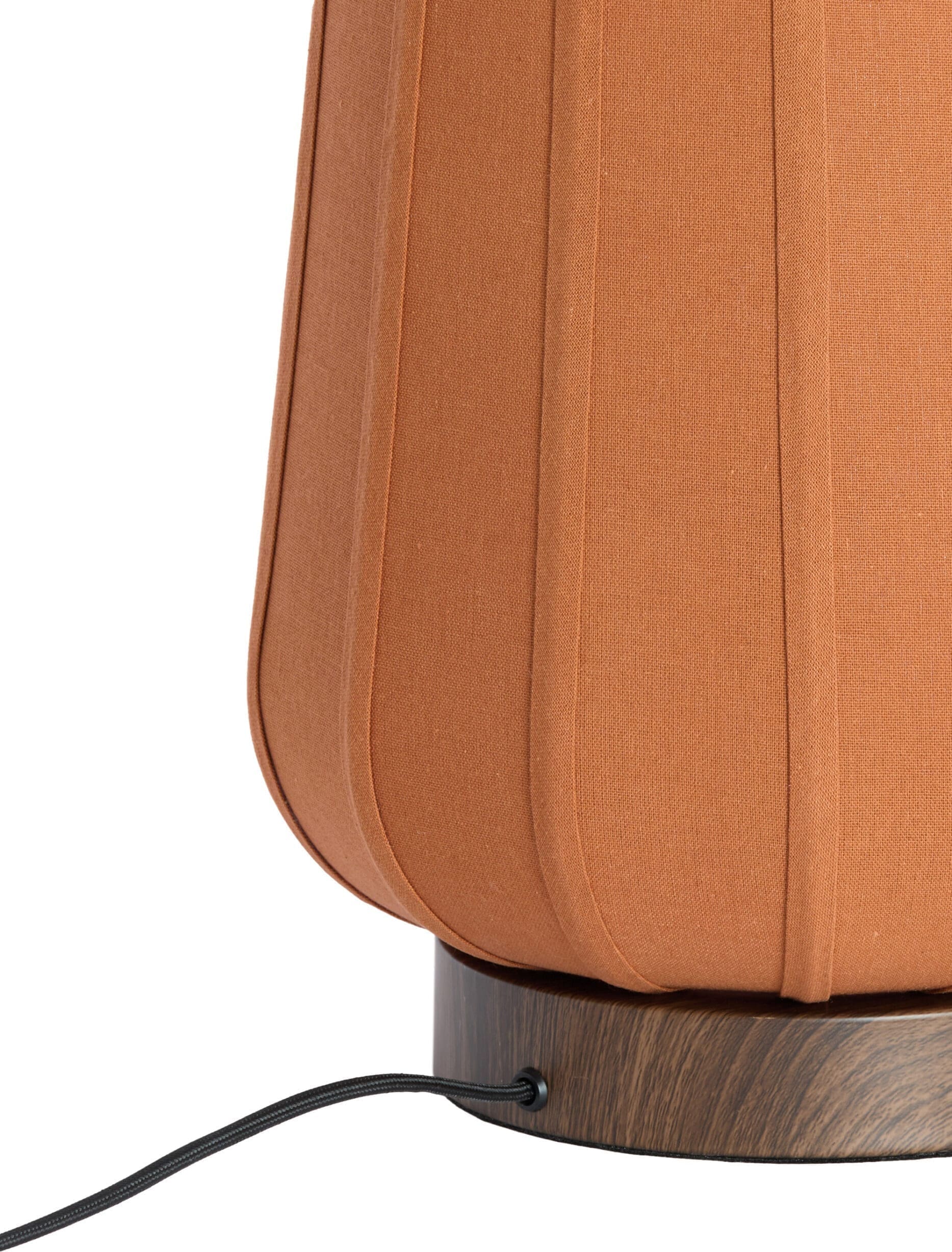 Light & Living Tafellamp Bibia - hout print donker bruin+terra Oranje Tafellamp