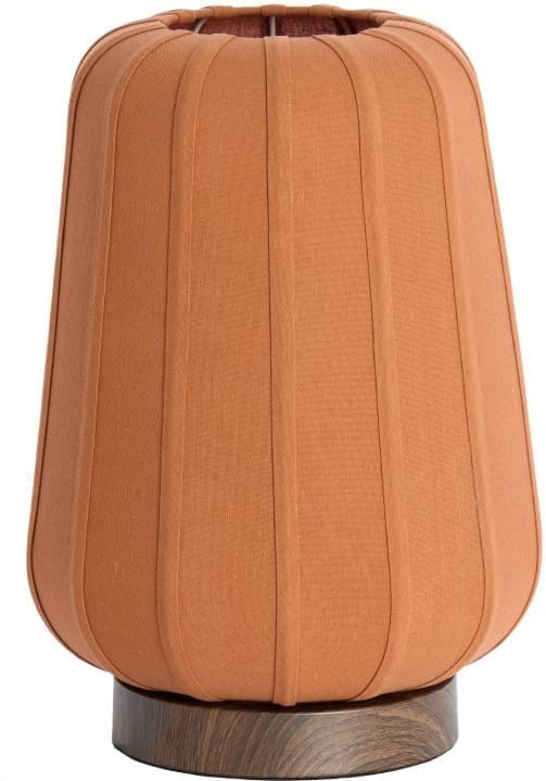 Light & Living Tafellamp Bibia - hout print donker bruin+terra Oranje Tafellamp