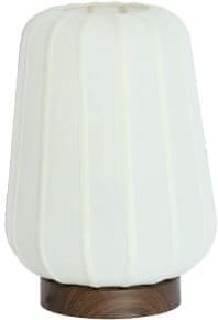 Light & Living Tafellamp Bibia - hout print donker bruin+wit Wit Tafellamp