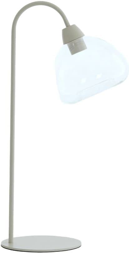 Light & Living Tafellamp Bisho - glas helder+crème Wit Tafellamp