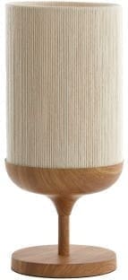 Light & Living Tafellamp Dania - hout print naturel+touw crème Bruin Tafellamp