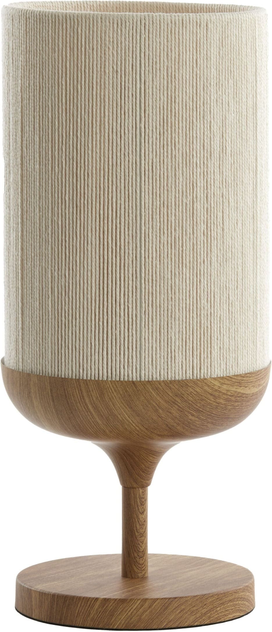 Light & Living Tafellamp Dania - hout print naturel+touw crème Bruin Tafellamp